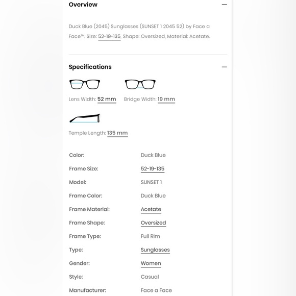 FACE A FACE Sunset 1 2045 52- Duck Blue - Picture 6 of 7